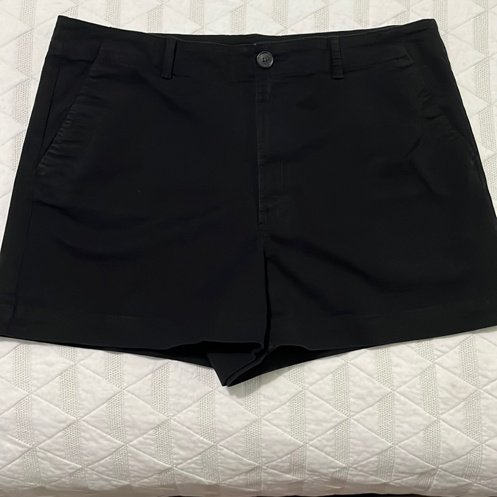Flat front twill shorts